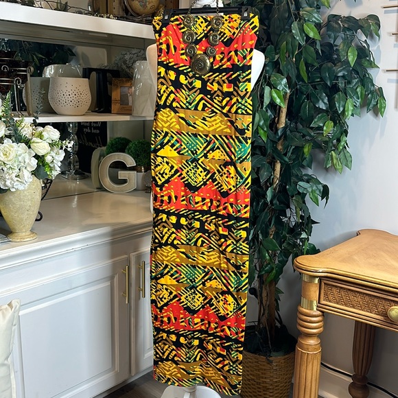 EUC Absolutely Love It Tribal Strapless Maxi Bodycon Dress, S - Picture 2 of 9